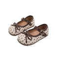 Vancahao girls' fashionable low-cut leather shoes,  spring/autumn new collection, children's bow-tie princess shoes, toddler flats
