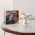 Vintage style mug irregular water cup niche mug hand-painted ceramic coffee cup creative gift handheld cup