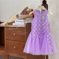 Girls' mermaid dress summer outfit  new style halter sequin fishtail sundress