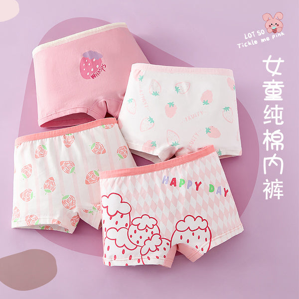Teen Bear Girls Cotton Panties Children's Cotton Shorts Triangle Baby Flat Corner Little Girl Small Medium Older Children's Panties