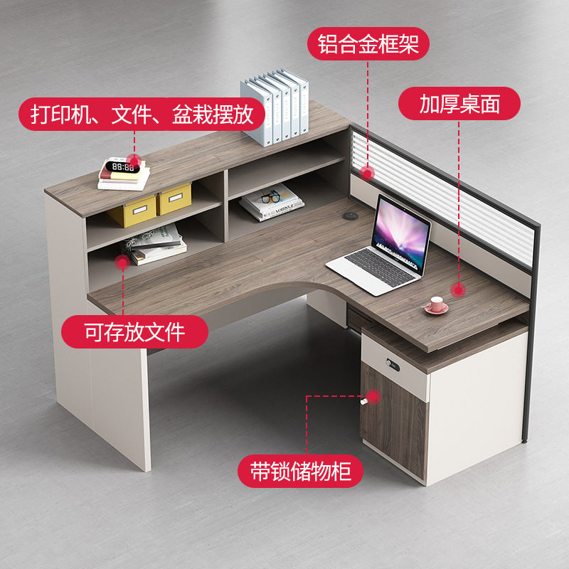 Saint li office desk and chair set - minimalist modern design for finance, staff, and computer workstations with partition
