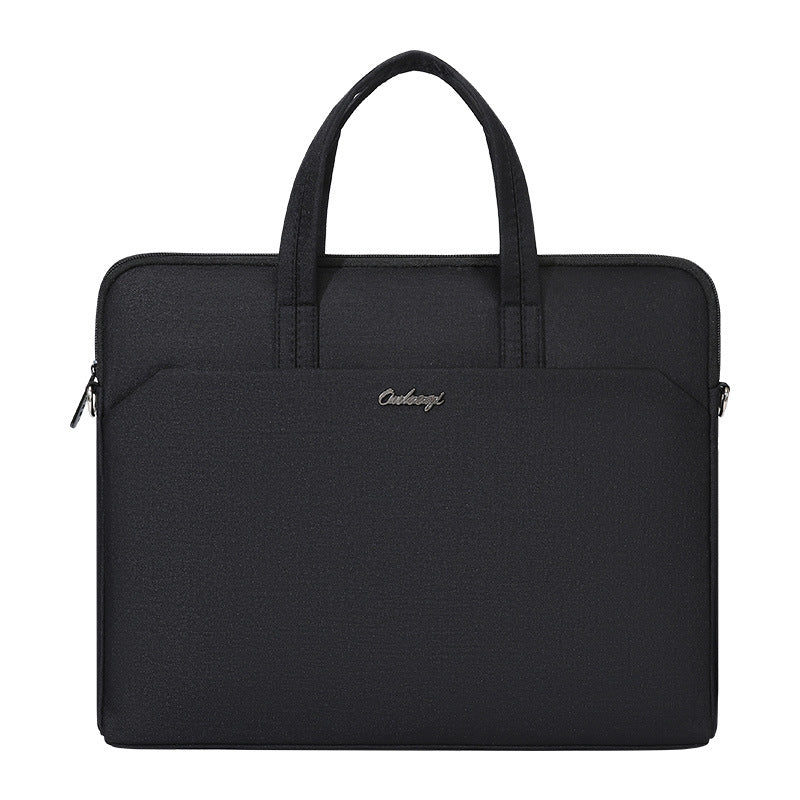 Satchel document bag briefcase oxford cloth office meeting bag business document bag zipper information bag printing logo