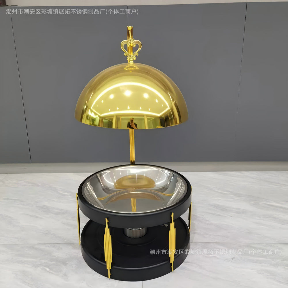 Gold stainless steel buffet warmer - 8l large capacity hotel wedding hanging insulated buffet stove - in stock & wholesale
