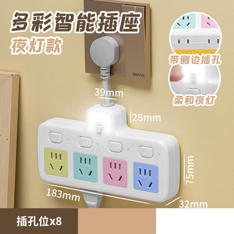 Colorful socket converter multi-function plug conversion for home with usb one to three multi-hole plug-in board