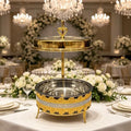 Diamond-shaped golden stainless steel buffet stove 9l hanging buffet stove for hotel restaurants