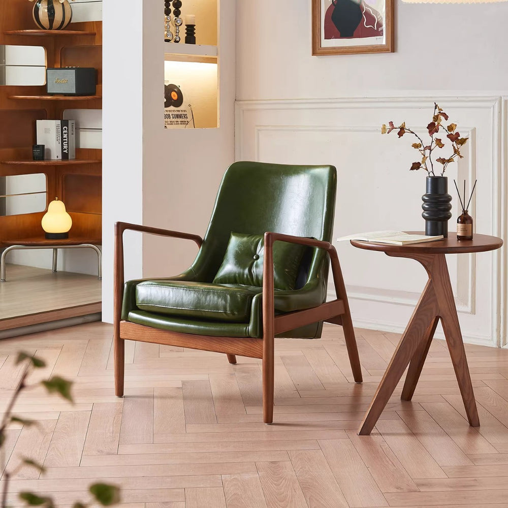 Scandinavian european casual solid wood sofa chair balcony living room lazy chair lounge chair casual chair footrest single sofa chair