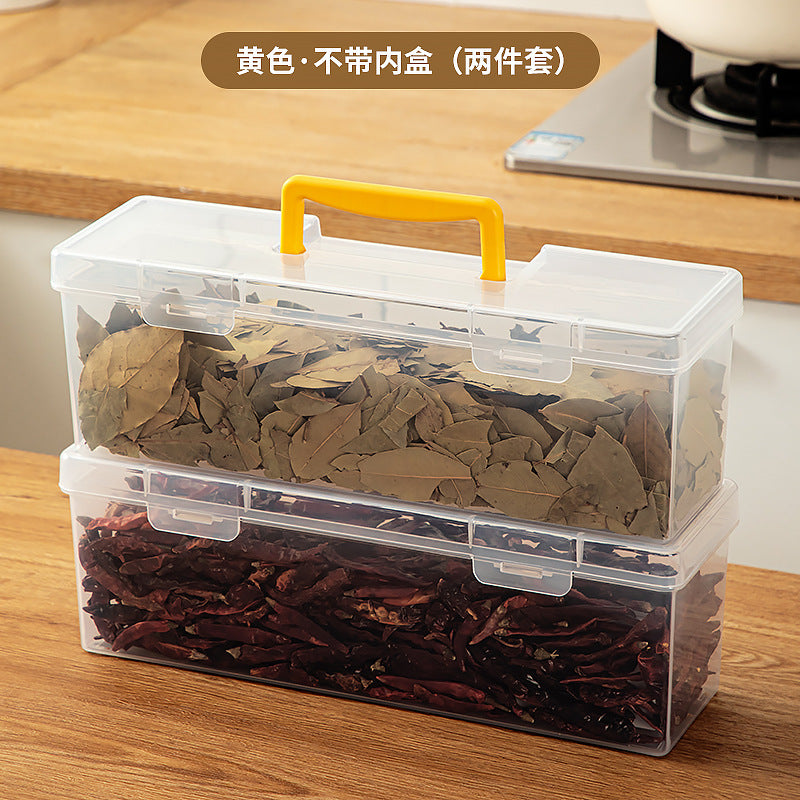 Cabinet Portable Spice Storage Box Household Plastic Seasoning Sealed Box Storage Food Grade Kitchen Seasoning Storage Box