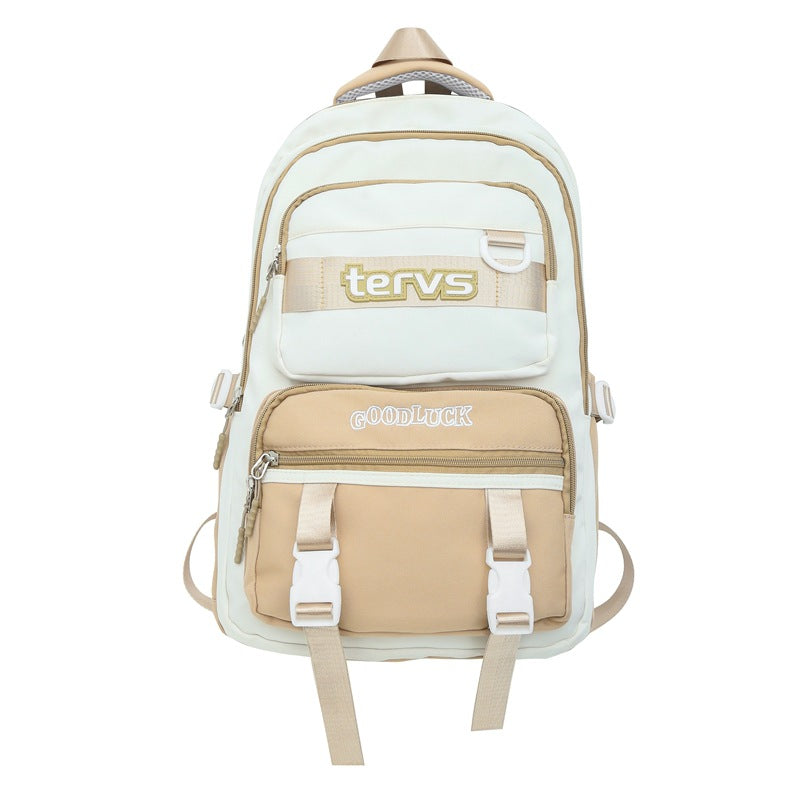 New junior high school schoolbag, college student college style casual simple backpack, fashion trend, middle school student backpack