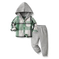 boys' autumn suit, new handsome fashionablekids autumn suit, plaid shirt two-piece set, baby boy autum children's clothing