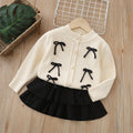 Dropshipping children's knit cardigan & sweater set -  autumn new arrivals - girls' two-piece sweater outfit