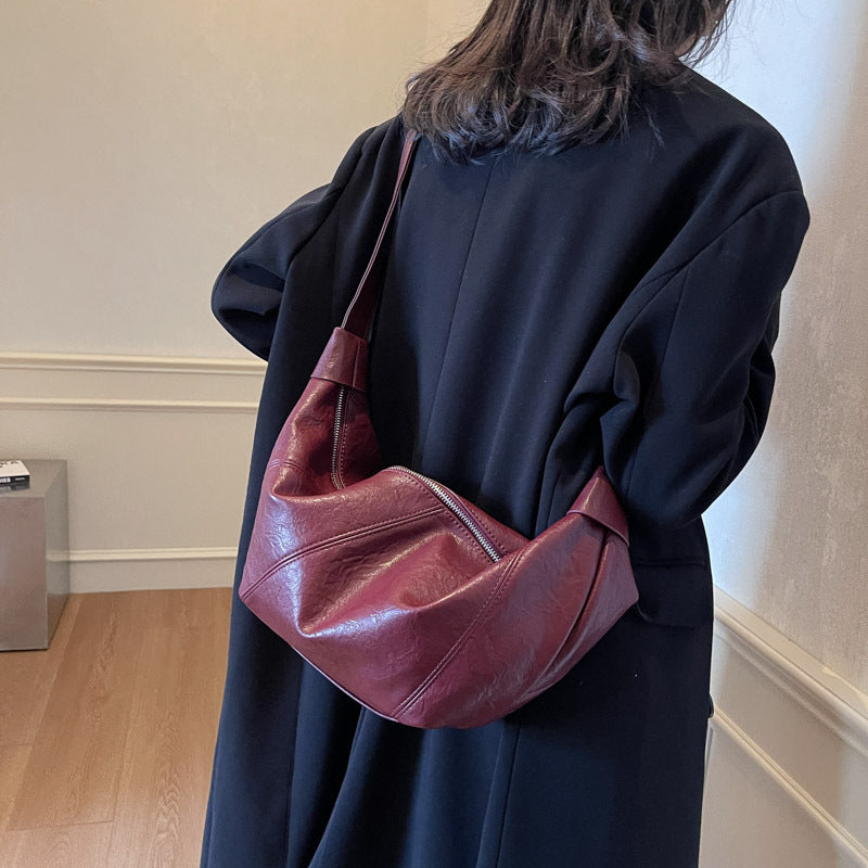 Shoulder 2025 Versatile Messenger Bag Korean Edition Trend Sense Bag Niche ins Dumplings Winter Fashion Folded Bag