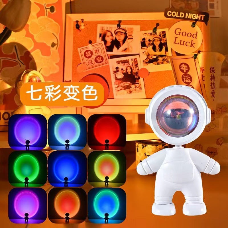 Astronaut sunset projection lamp sunset lamp fat tiger eye protection night light touch colorful usb rechargeable led desk lamp