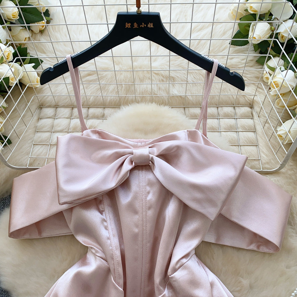 Birthday party dress - 3d butterfly, strapless, off-the-shoulder, spaghetti strap, boned waist, a-line, satin mini dress