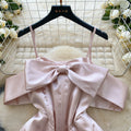 Birthday party dress - 3d butterfly, strapless, off-the-shoulder, spaghetti strap, boned waist, a-line, satin mini dress