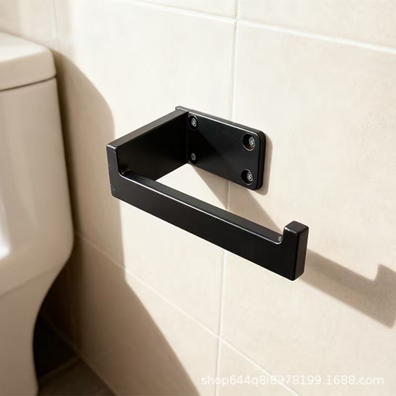 No-drill stainless steel toilet paper holder - damage-free metal toilet roll dispenser for bathroom