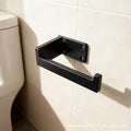 No-drill stainless steel toilet paper holder - damage-free metal toilet roll dispenser for bathroom