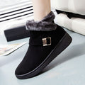 Winter ladieswear shoes middle-aged and elderly cotton shoes red heattech plaidfleece-linednon-slip flats soft bottom snow boots women
