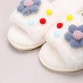 2024 fall/winter new arrivals: minimalist floral plush slippers for women - trendy, flat, and perfect for wearing out. wholesale available
