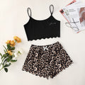 hot-selling new printing suspender tops leopard print printing shorts home clothes pure desire pajamas for women wholesale