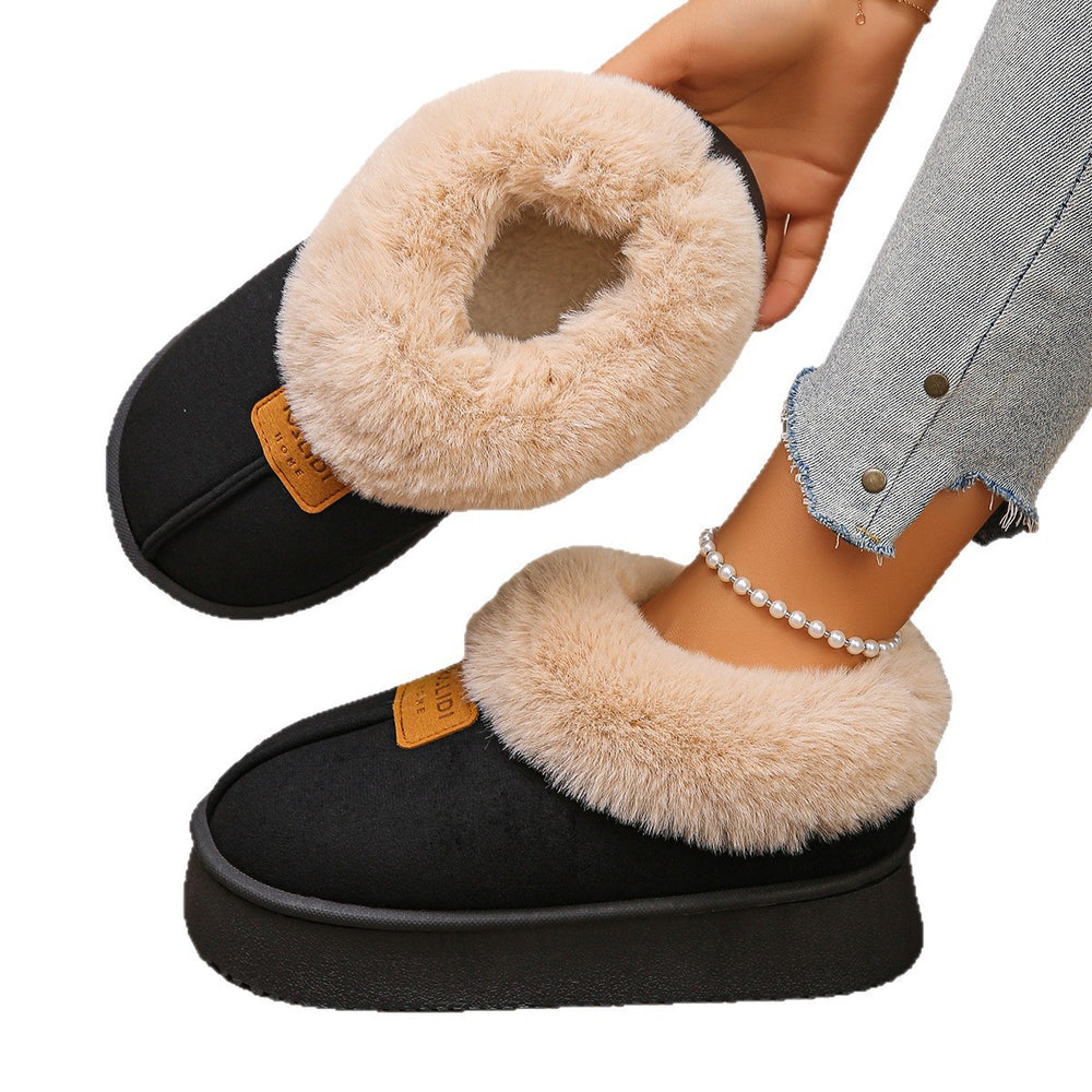 plus sizewinternew arrival fur all-in-one snow boots women's non-slip northeast cotton boots fleece-linedthickenedheattech cotton shoes