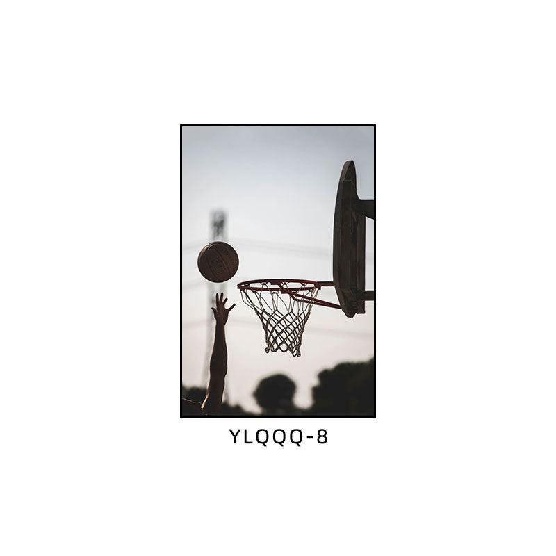 Basketball decorative painting boys bedroom theme room layout hanging painting youth sports field stadium gymnasium mural