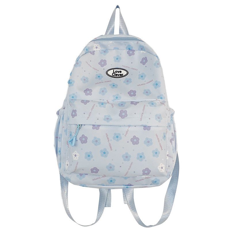 Niche original floral design schoolbag high value large capacity lightweight versatile backpack travel attendance backpack