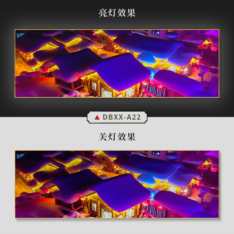 Farmyard Northeast Snow Scene Decorative Painting Rural Folk Scenery Wall Painting Iron Pot Stew Restaurant Light Box Hotel Hanging Painting