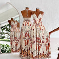 summer fashion casual european and american cross-border spaghetti strap printed v-neck slim-fit in-stock dress - elegant women's apparel