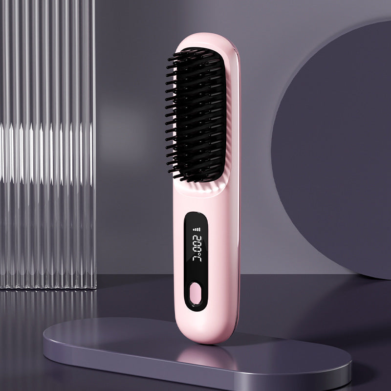 Rechargeable hair straightening comb, cross-border wireless hair straightener, negative ion hair straightening comb, wireless straightening & curling comb, portable hair straightening & curling comb