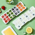New push-button ice cube tray - easy release, home ice mold, ice storage, ice making box, ice cube maker, silicone ice tray
