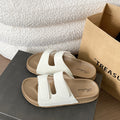 new birkenstock-style women's sandals - summer outdoor wear, double strap, velcro closure, fashionable, non-slip beach slides - women's export model