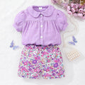 Kids' short-sleeve polo shirt & printed shorts set