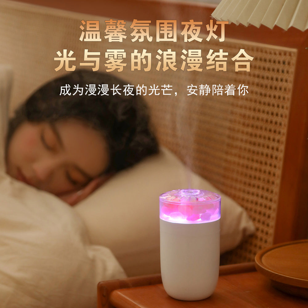 New car aromatherapy salt lamp humidifier - colorful ambient night light humidifier - home desktop hydrating atomizer