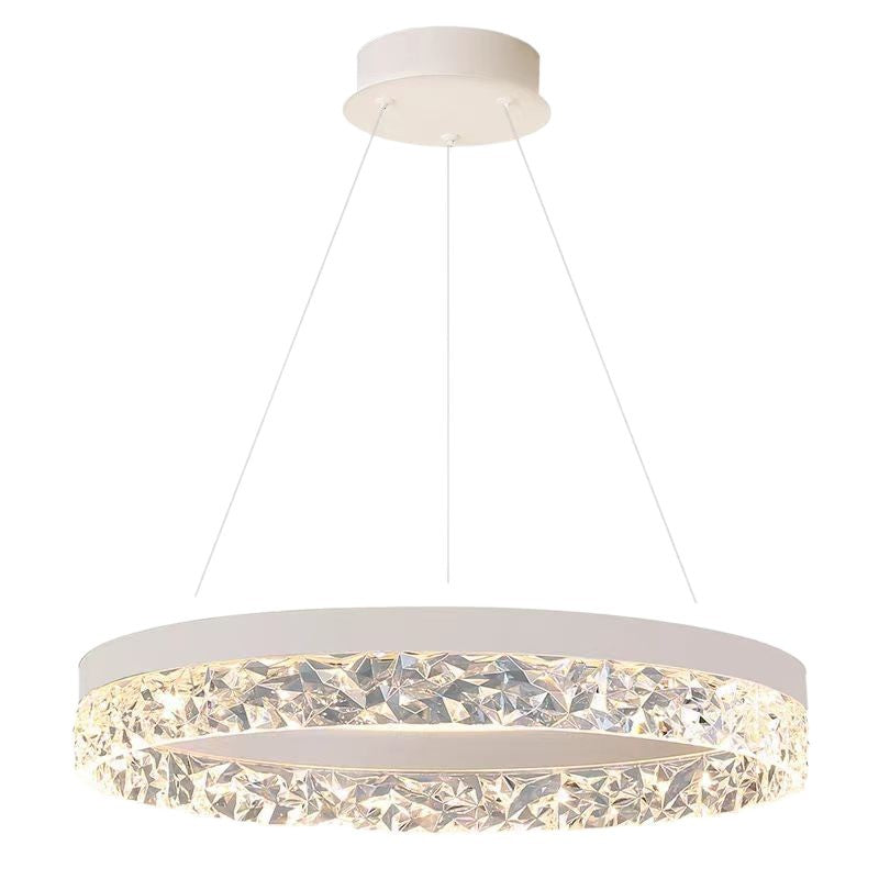 Modern nordic light luxury ring crystal chandelier - factory direct for living room, dining room, and bedroom