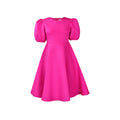 fashion  summer round neck elegant puff sleeves waist large swing elegant elegance a-line exportdress