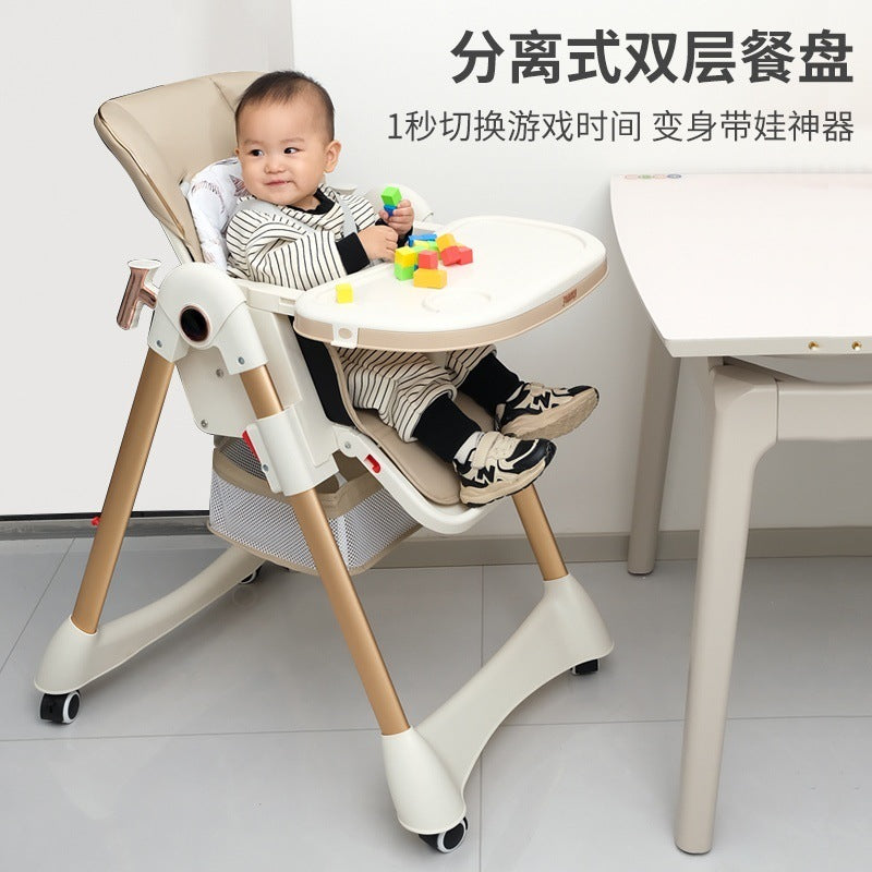 Baby dining chair foldable, reclining, rocking, portable baby eating seat, home baby meal rocking chair