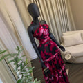 European and american cross-border women's clothing:  summer new arrival - elegant printed halter neck ruffle top and midi skirt set