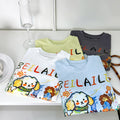 Boys and girls new arrivalsummertopskids cartoon animal short-sleeved t-shirt baby girl k-style foreign style clothes in stock