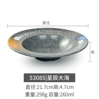 Melamine plate japanese plastic barbecue plate imitation porcelain round flat plate barbecue plate restaurant hot pot tableware dish plate commercial