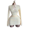 European and american women's clothing  autumn new sweet and fresh stand collar lace high waist slimming bodycon mini dress