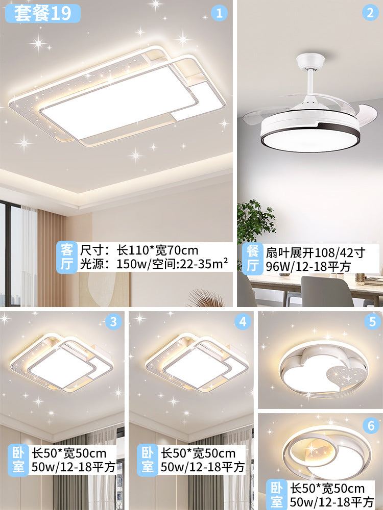 Full spectrum led blue light eye protection square living room hall main light Zhongshan home improvement lighting creative bedroom ceiling light