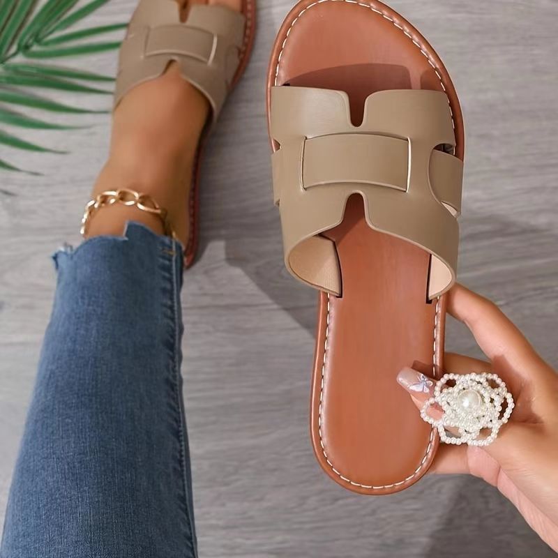 European and american plus size flip-flops - 2025 summer new arrivals - beach sandals & slippers - open toe flat slides for cross-border e-commerce
