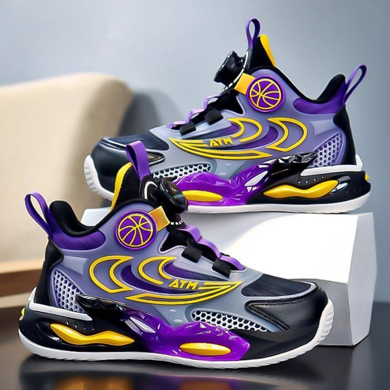 Kids' basketball shoes - boys' sneakers -  summer breathable mesh - boys' athletic mesh shoes - anti-slip running shoes