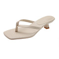 European and american fashion flip-flops women's 2024 summer new fairy style square toe stiletto heel sandals