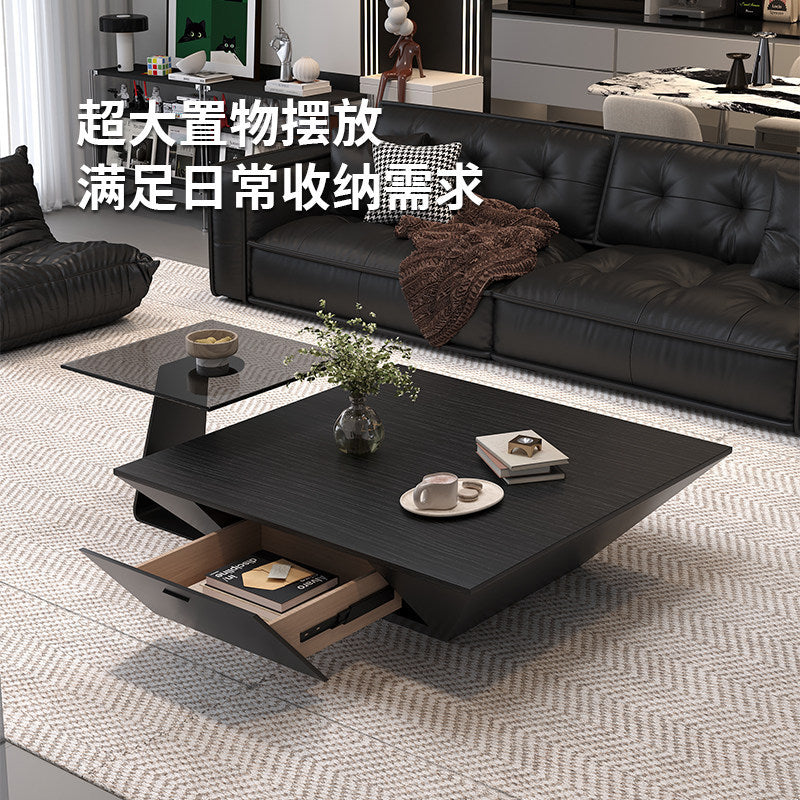 Modern minimalist upscale inverted triangle coffee table - designer style for living room, available in trapezoid and square shapes, coffee table set