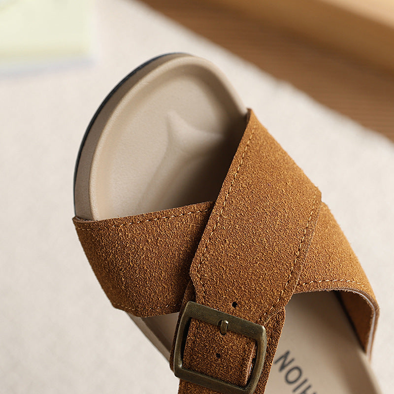 Birkenstock boys' cork sandals - new summer casual style for kids, indoor/outdoor flip-flops for older children