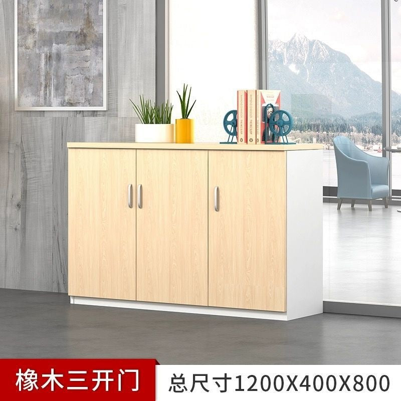 Office file cabinet partition cabinet wooden wall-mounted information cabinet table side tea cabinet with lock storage low cabinet storage cabinet