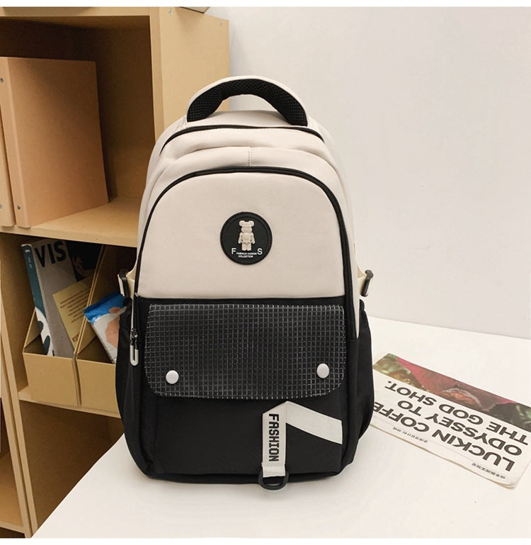 New fashionable junior high school student schoolbag simple high quality middle school student schoolbag large capacity backpack student schoolbag