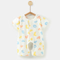 Baby short-sleeve romper, 100% cotton, newborn infant sleep sack, crawling suit, 0-1 year old, summer lightweight clothing
