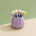 Dopamine color mixing stainless steel fruit forks, high-value afternoon tea dessert fork and spoon set with ceramic storage jar